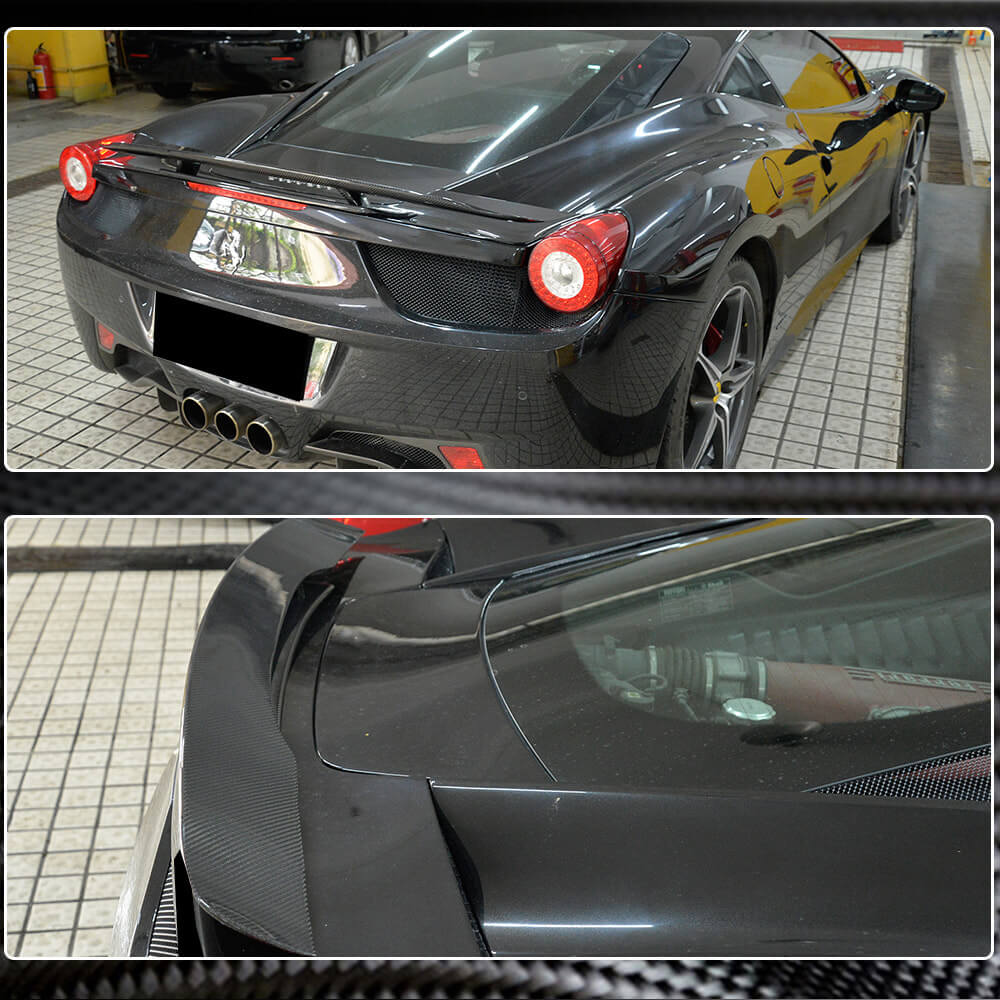 Ferrari 458 Italia GT3 2011-2013 Rear Trunk Spoiler Carbon Fiber-Ahacarbon