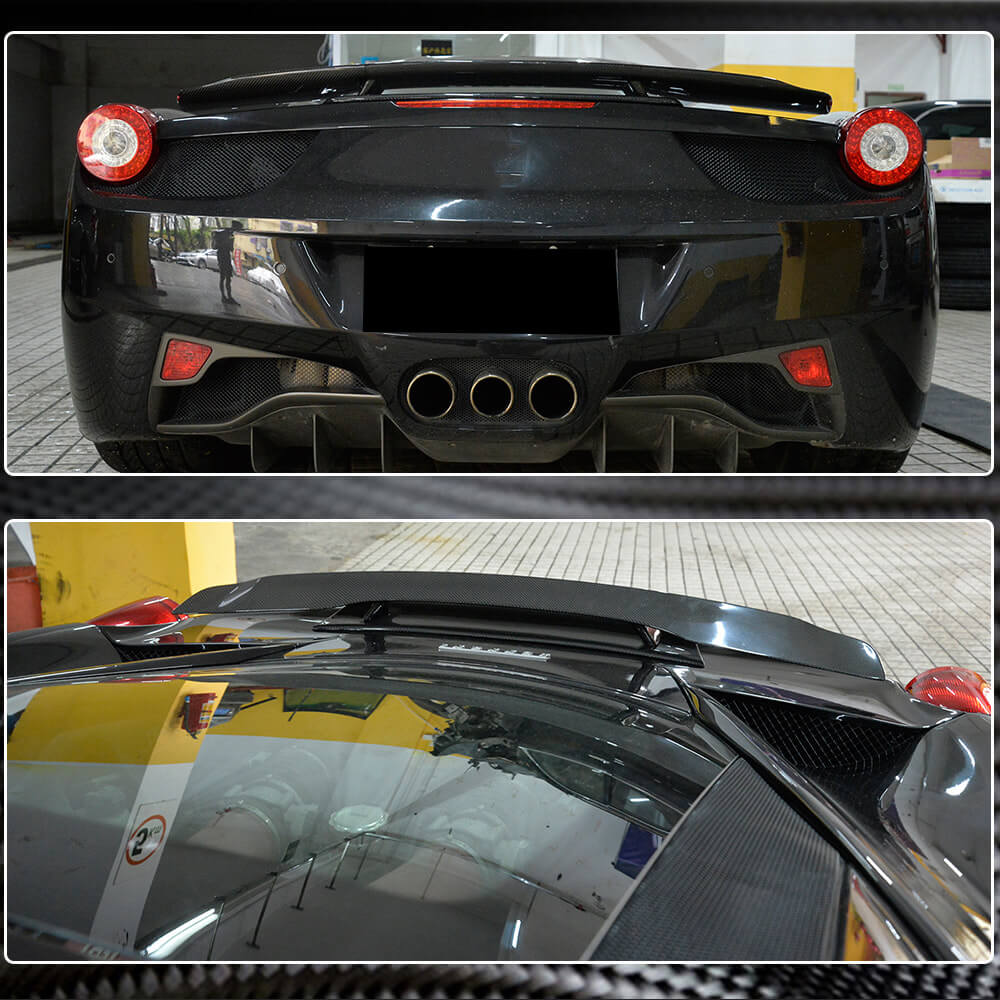 Ferrari 458 Italia GT3 2011-2013 Rear Trunk Spoiler Carbon Fiber-Ahacarbon