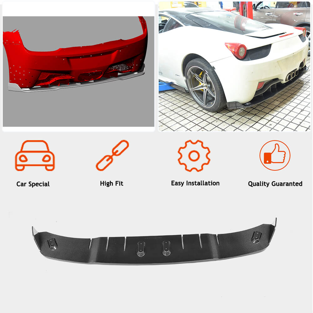 Ferrari 458 Italia Spider 2011-2013 Rear Bumper Diffuser Carbon Fiber-Ahacarbon