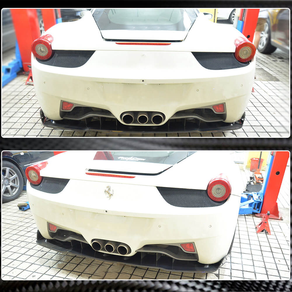 Ferrari 458 Italia Spider 2011-2013 Rear Bumper Diffuser Carbon Fiber-Ahacarbon