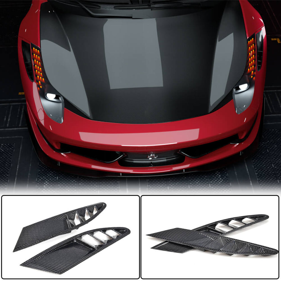 Ferrari 458 Italia Spider 2-Door 2011-2013 Front Bumper Vents Carbon Fiber-Ahacarbon
