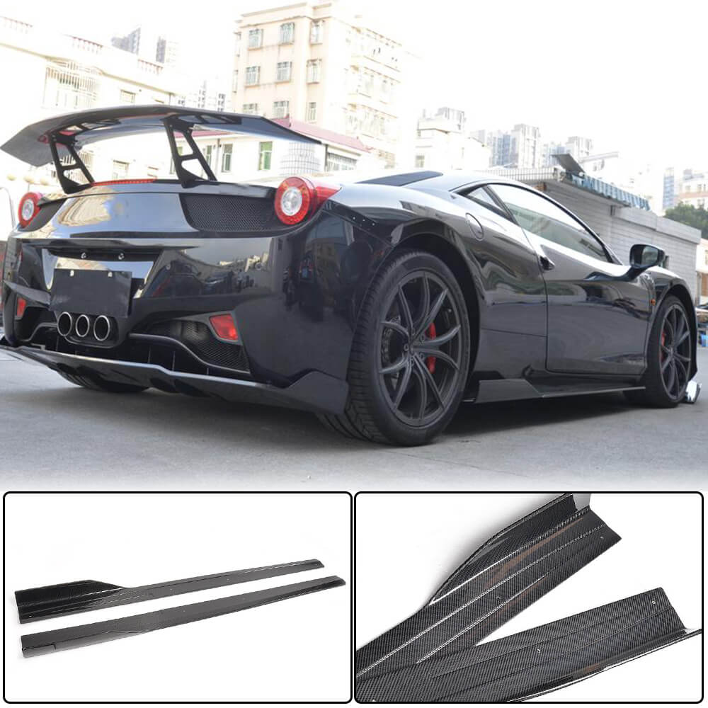 Ferrari 458 Italia Spider 2-Door 2011-2013 Side Skirts Carbon Fiber-Ahacarbon