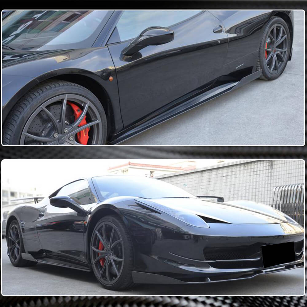 Ferrari 458 Italia Spider 2-Door 2011-2013 Side Skirts Carbon Fiber-Ahacarbon