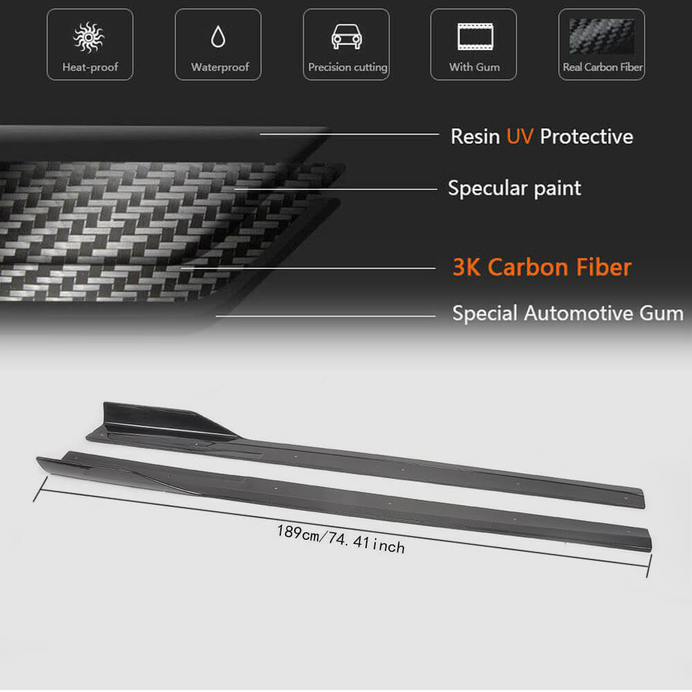 Ferrari 458 Italia Spider 2-Door 2011-2013 Side Skirts Carbon Fiber-Ahacarbon