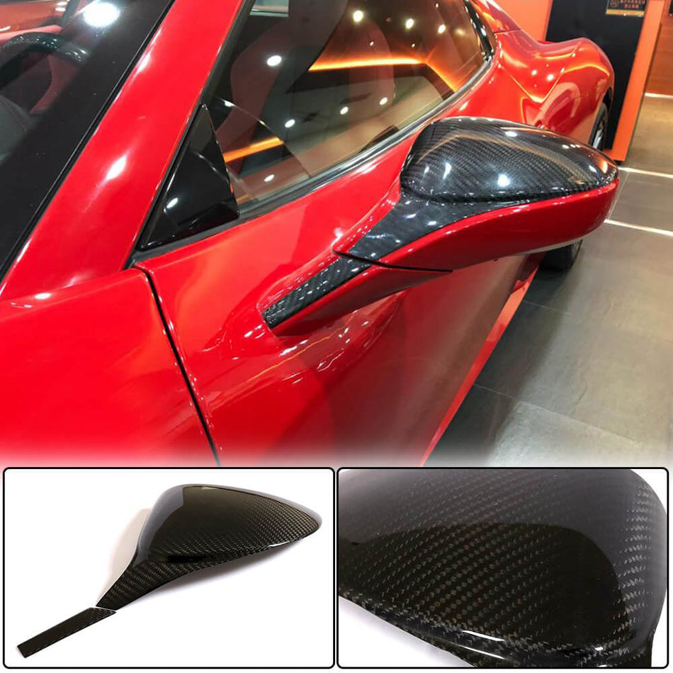 Ferrari 458 Italia Spider 2011-2016 Mirror Covers Dry Carbon Fiber-Ahacarbon