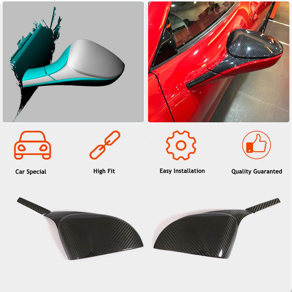 Ferrari 458 Italia Spider 2011-2016 Mirror Covers Dry Carbon Fiber-Ahacarbon