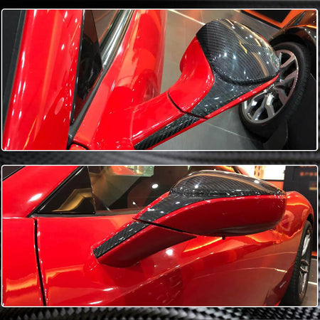 Ferrari 458 Italia Spider 2011-2016 Mirror Covers Dry Carbon Fiber-Ahacarbon