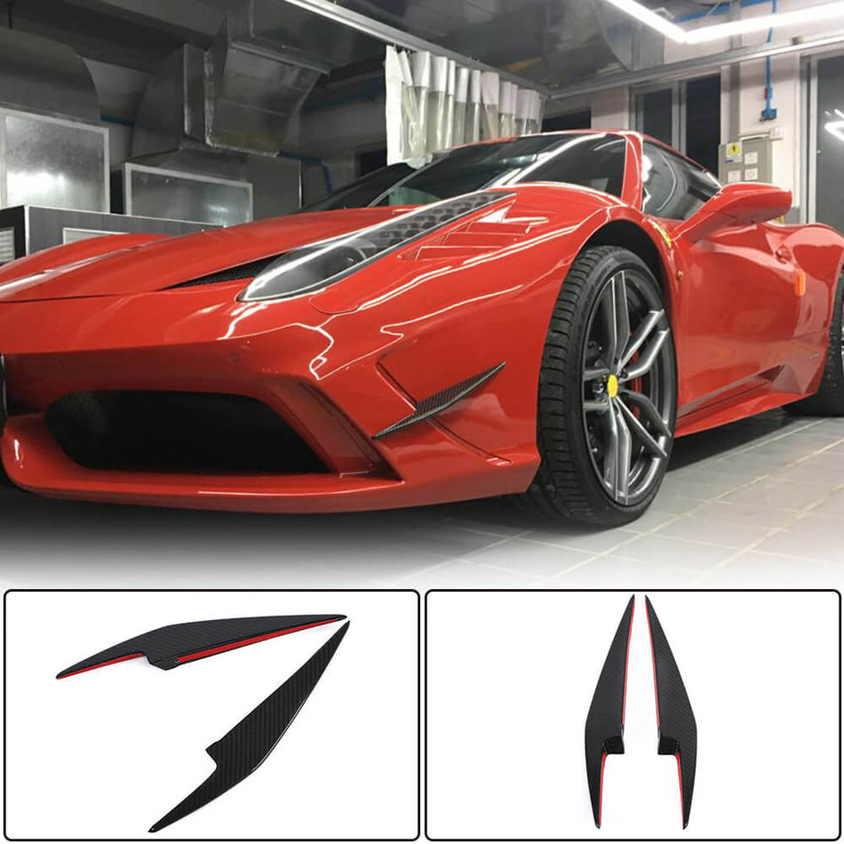 Ferrari 458 Speciale Coupe 2014-2015 Front Bumper Vents Dry Carbon Fiber-Ahacarbon