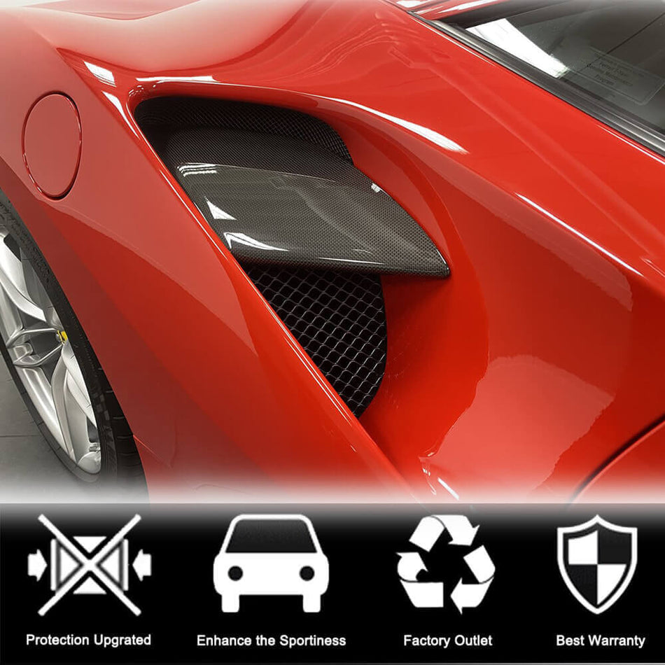 Ferrari 488 GTB Spider 2015-2019 Side Air Intake Vents Dry Carbon Fiber-Ahacarbon