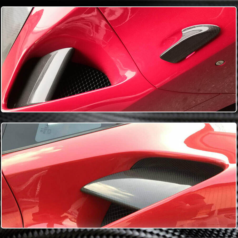 Ferrari 488 GTB Spider 2015-2019 Side Air Intake Vents Dry Carbon Fiber-Ahacarbon