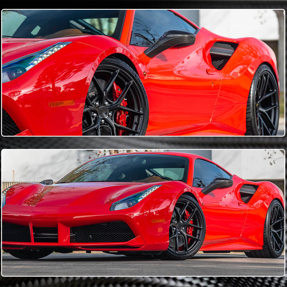 Ferrari 488 GTB Spider 2015-2019 Side Air Intake Vents Dry Carbon Fiber-Ahacarbon