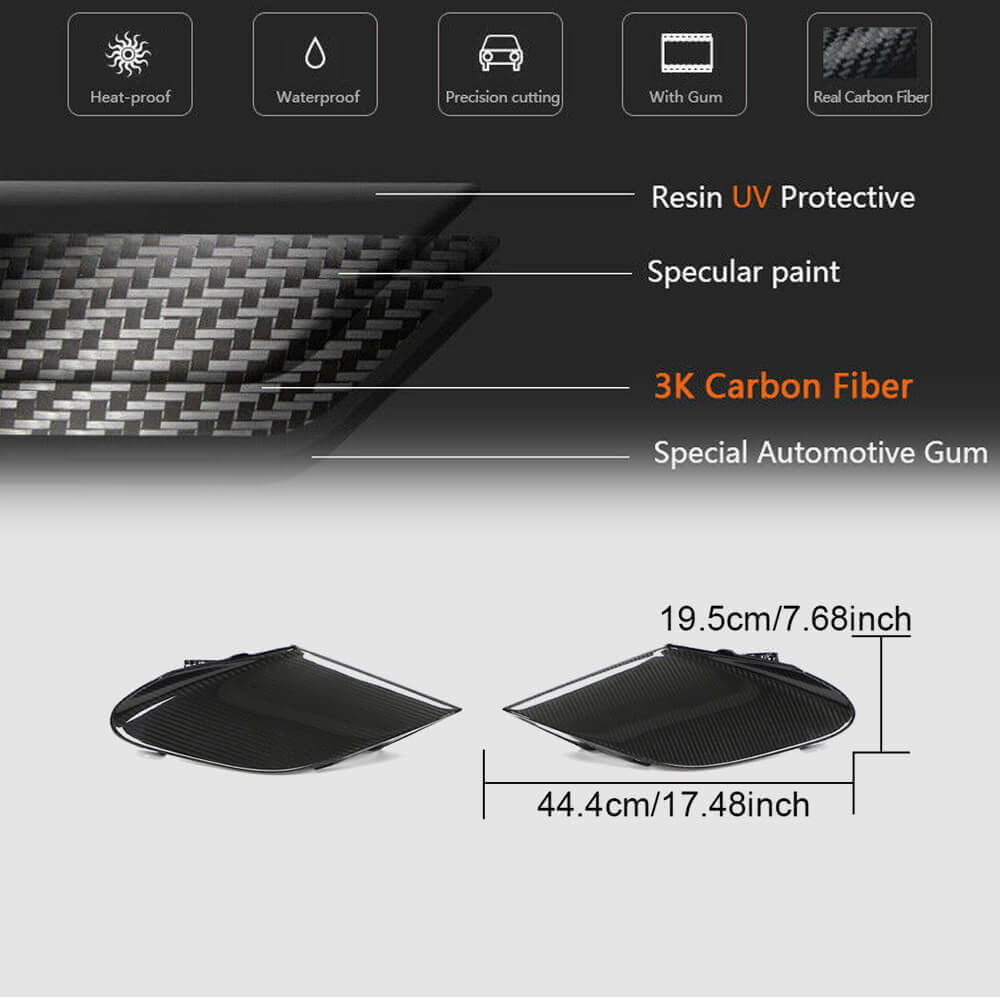Ferrari 488 GTB Spider 2015-2019 Side Air Intake Vents Dry Carbon Fiber-Ahacarbon