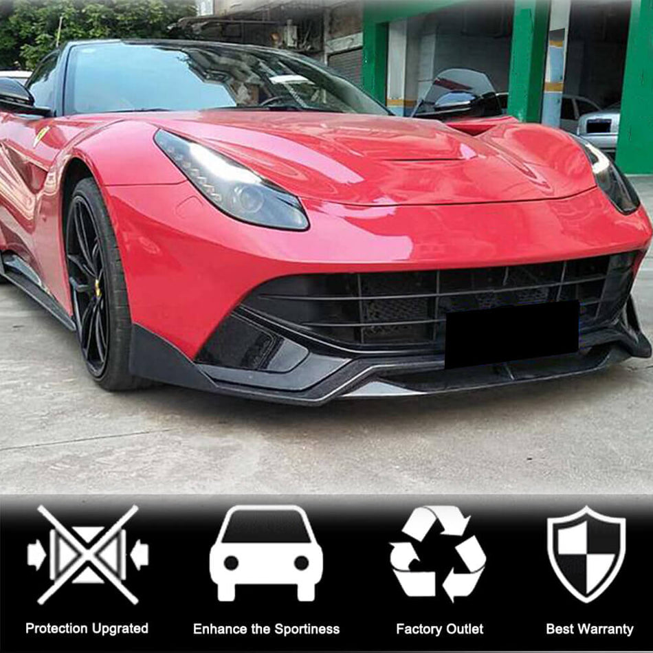 Ferrari F12 Berlinetta 2012-2014 Front Bumper Lip Carbon Fiber-Ahacarbon