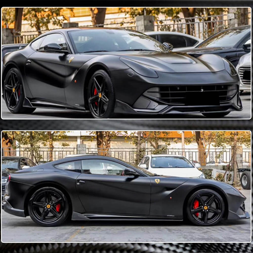 Ferrari F12 Berlinetta 2012-2014 Carbon Fiber Side Skirts Door Rocker Panels Extension Lip-Ahacarbon