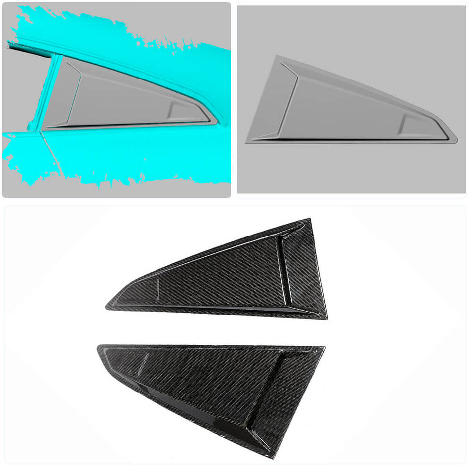 Audi TT TTS TTRS Mk3 8S 2015-2019 Quarter Window Air Scoops Fender Vents Dry Carbon Fiber-Ahacarbon
