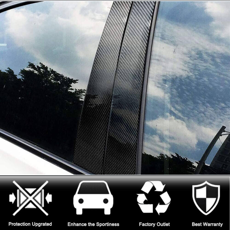 Alfa Romeo Stelvio SUV 2017-2021 Window BC-Pillar Cover Trims Carbon Fiber-Ahacarbon