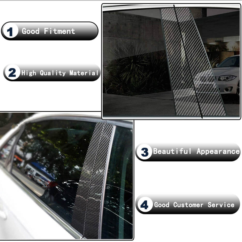 Alfa Romeo Stelvio SUV 2017-2021 Window BC-Pillar Cover Trims Carbon Fiber-Ahacarbon