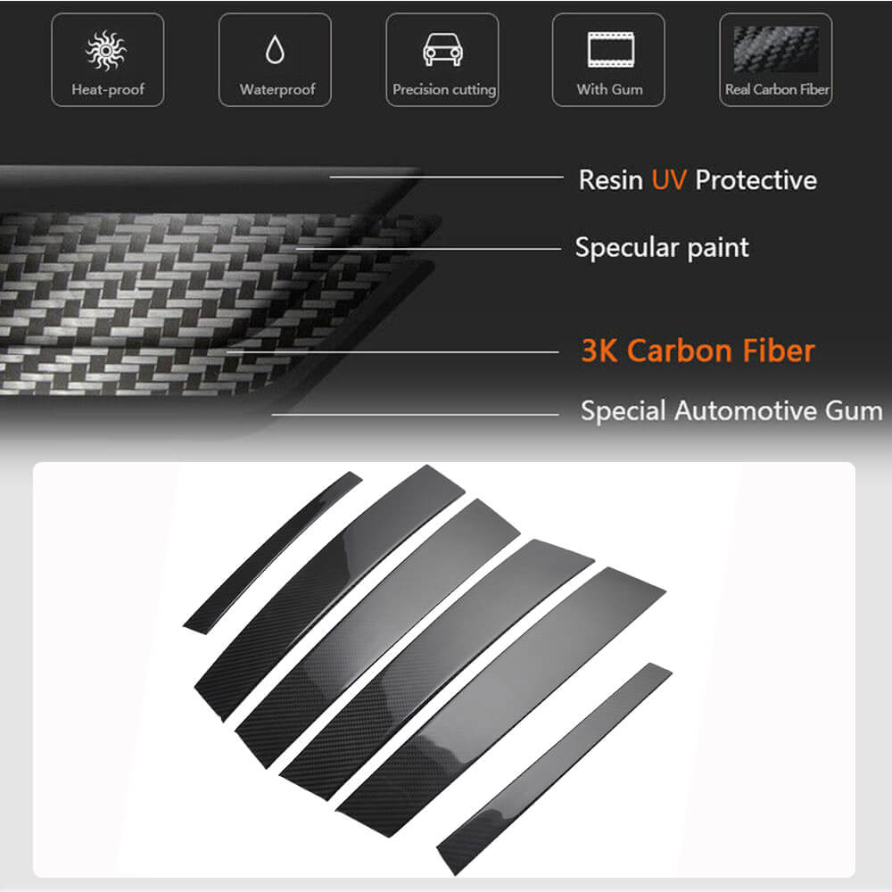 Alfa Romeo Stelvio SUV 2017-2021 Window BC-Pillar Cover Trims Carbon Fiber-Ahacarbon