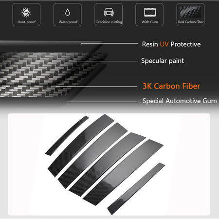 Alfa Romeo Stelvio SUV 2017-2021 Window BC-Pillar Cover Trims Carbon Fiber-Ahacarbon