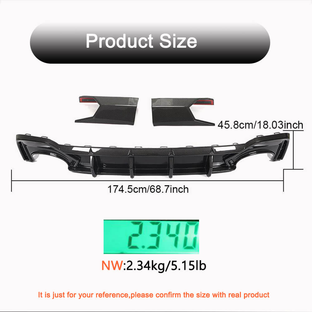 Audi RS6 C8 Avant 2019-2023 Rear Bumper Diffuser Dry Carbon Fiber-Ahacarbon