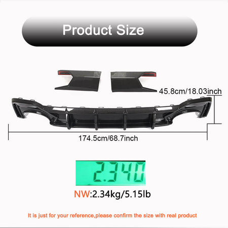 Audi RS6 C8 Avant 2019-2023 Rear Bumper Diffuser Dry Carbon Fiber-Ahacarbon