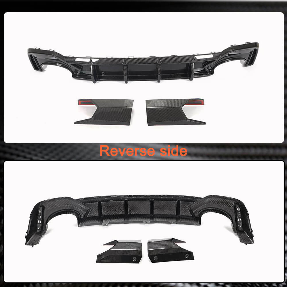 Audi RS6 C8 Avant 2019-2023 Rear Bumper Diffuser Dry Carbon Fiber-Ahacarbon