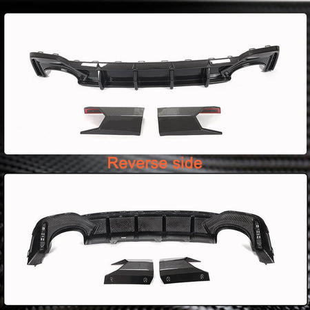 Audi RS6 C8 Avant 2019-2023 Rear Bumper Diffuser Dry Carbon Fiber-Ahacarbon