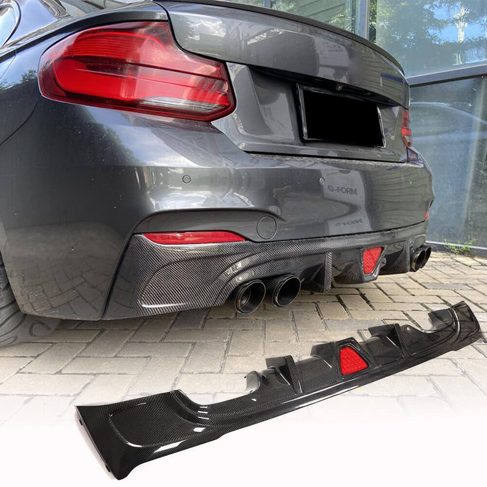BMW 2 Series F22 F23 M Sport 2014-2019 Rear Bumper Diffuser Carbon Fiber-Ahacarbon