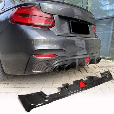 BMW 2 Series F22 F23 M Sport 2014-2019 Rear Bumper Diffuser Carbon Fiber-Ahacarbon