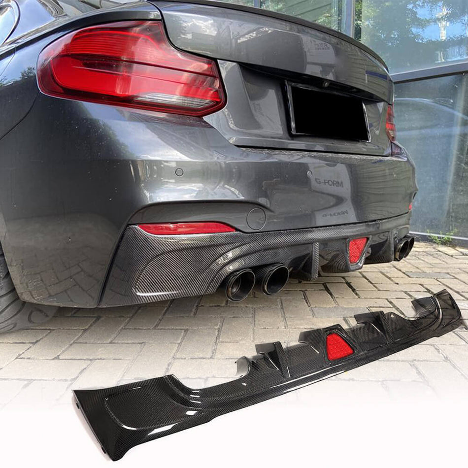 BMW 2 Series F22 F23 M Sport 2014-2019 Rear Bumper Diffuser Carbon Fiber-Ahacarbon