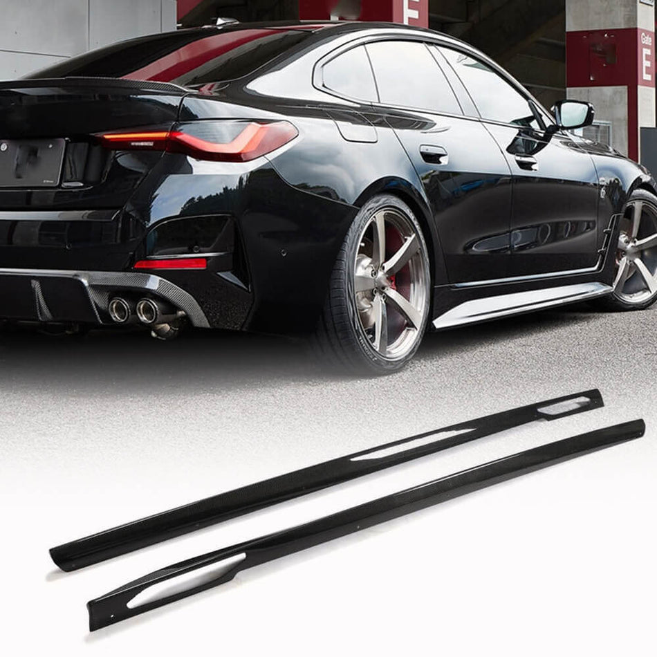 BMW 4 Series G26 M Sport 440i 2021-2023 Side Skirts Carbon Fiber-Ahacarbon