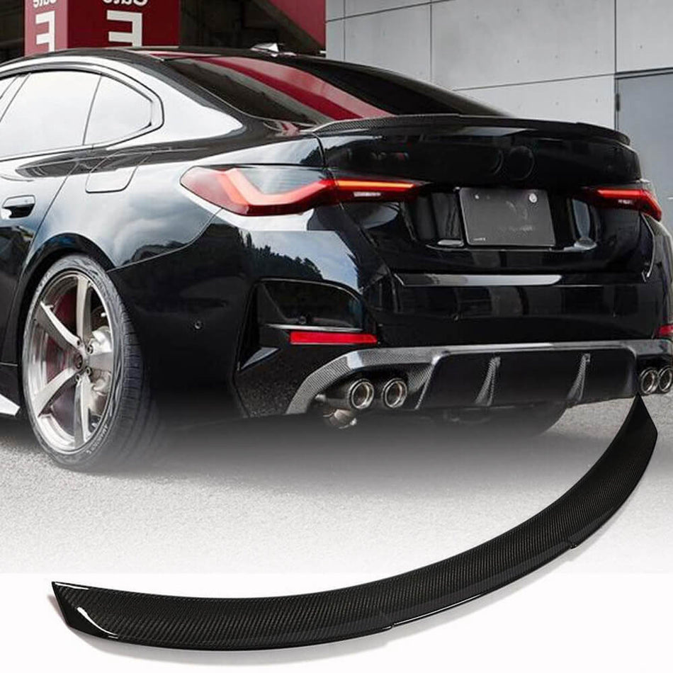 BMW I4 G26 2021UP Rear Trunk Spoiler Carbon Fiber-Ahacarbon
