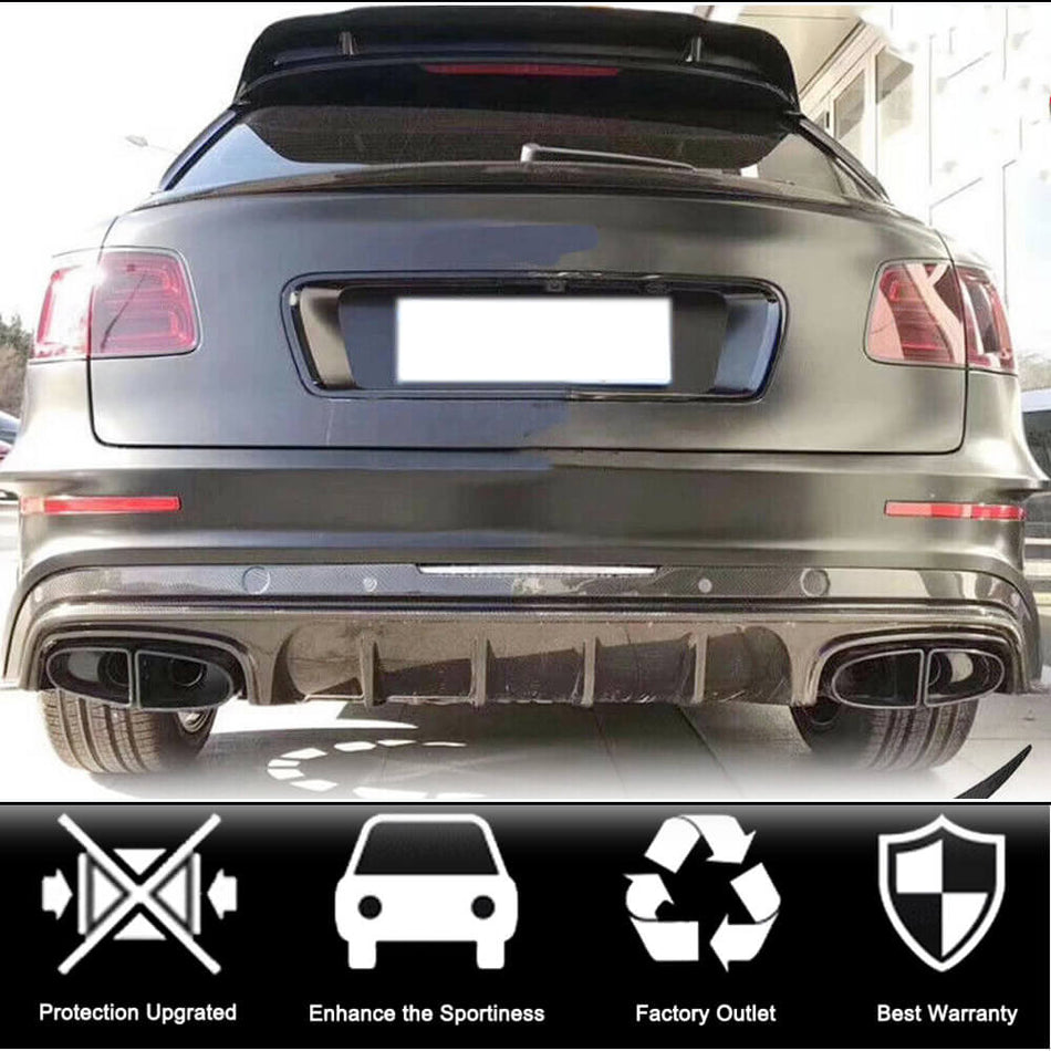 Bentley Bentayga Sport Utility 2016-2019 Rear Trunk Spoiler Dry Carbon Fiber-Ahacarbon