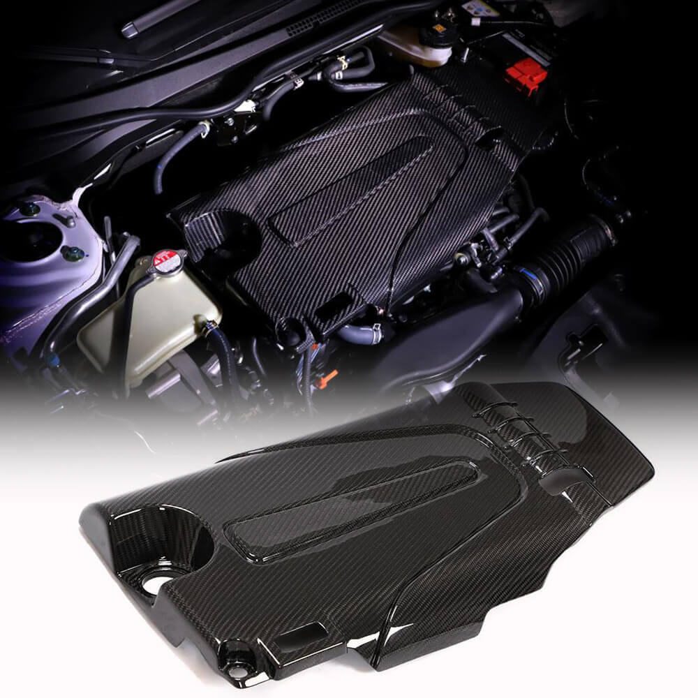Honda Civic 10th 2016-2021 Engine Cover Trim Dry Carbon Fiber-Ahacarbon
