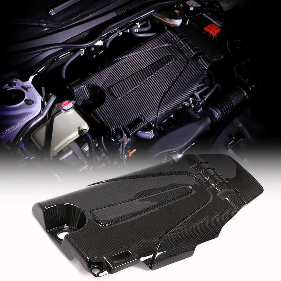 Honda Civic 10th 2016-2021 Engine Cover Trim Dry Carbon Fiber-Ahacarbon