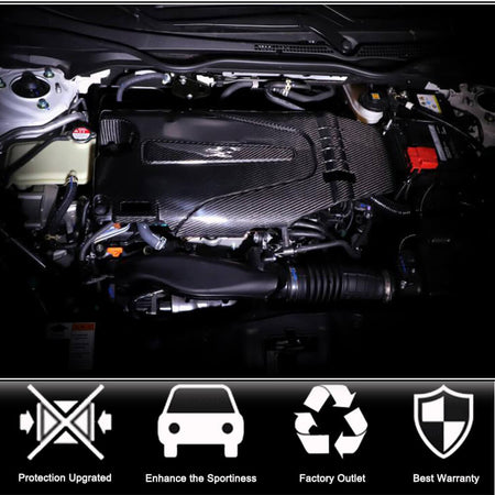 Honda Civic 10th 2016-2021 Engine Cover Trim Dry Carbon Fiber-Ahacarbon