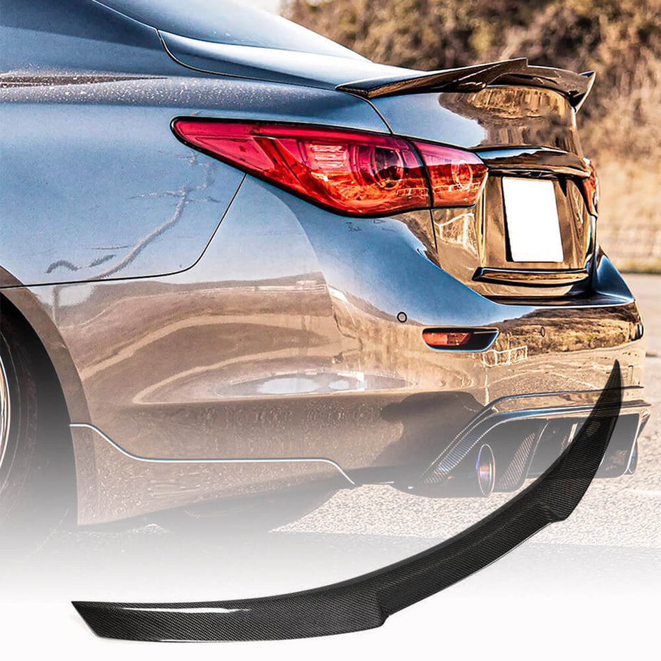 Infiniti Q50 Q50S Sedan 2014-2023 Rear Trunk Spoiler Carbon Fiber-Ahacarbon
