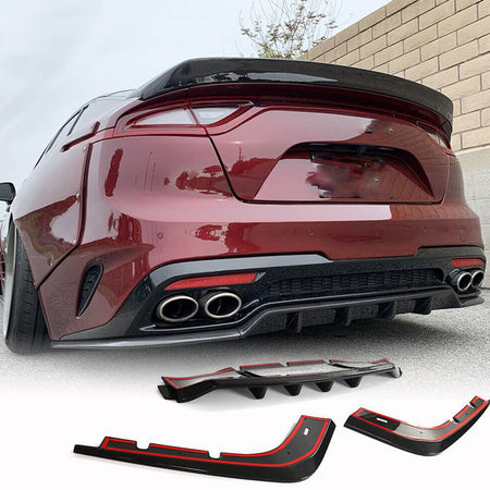 Kia Stinger 2018-2023 Rear Bumper Diffuser Lip Carbon Fiber/FRP-Ahacarbon