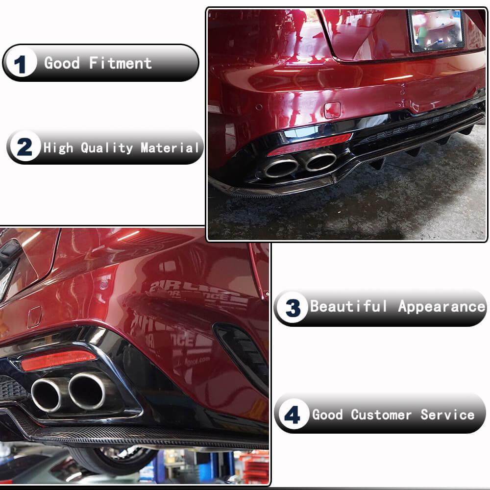 Kia Stinger 2018-2023 Rear Bumper Diffuser Lip Carbon Fiber/FRP-Ahacarbon
