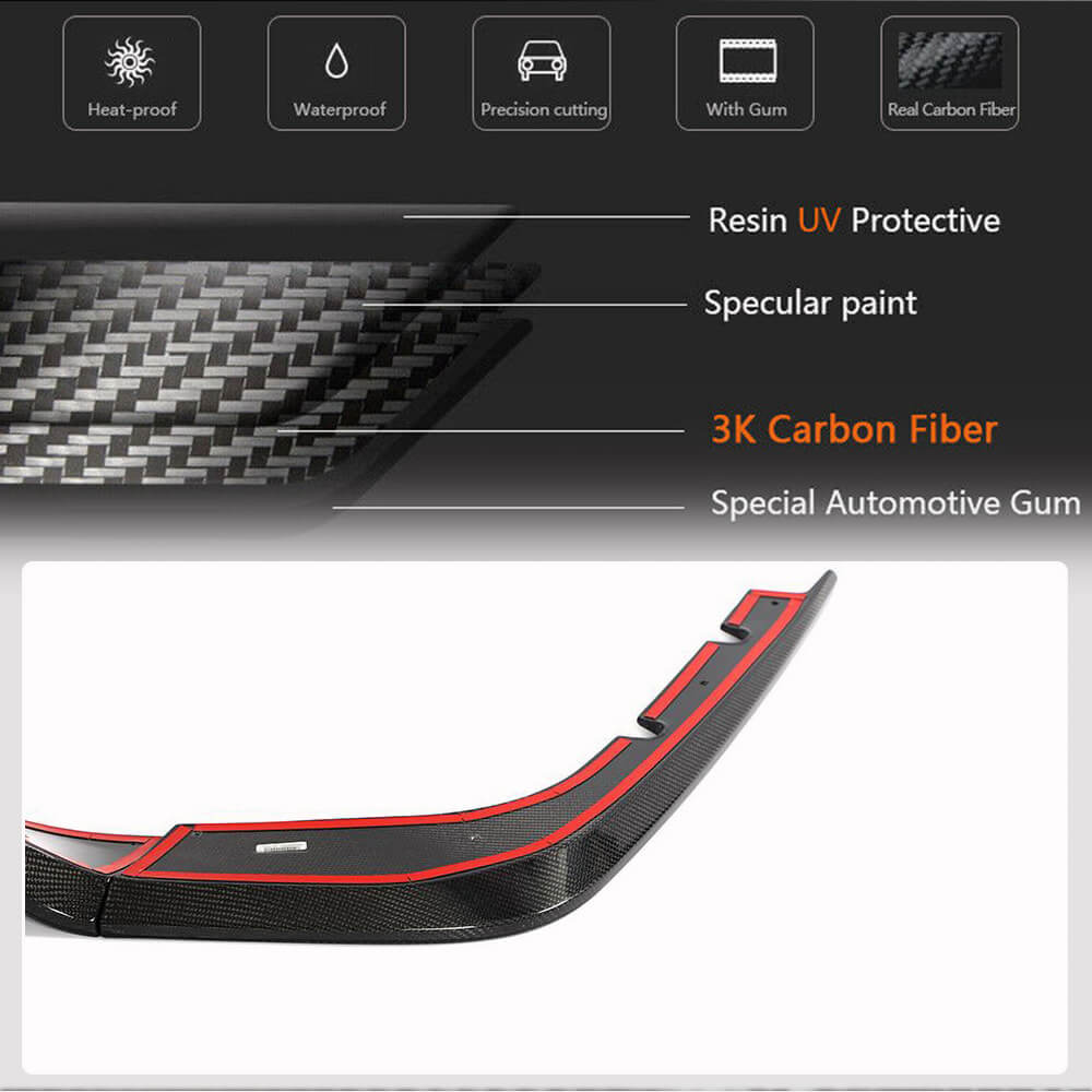 Kia Stinger 2018-2023 Rear Bumper Diffuser Lip Carbon Fiber/FRP-Ahacarbon