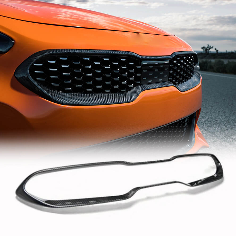 Kia Stinger 2018-2023 Front Grille Dry Carbon Fiber-Ahacarbon