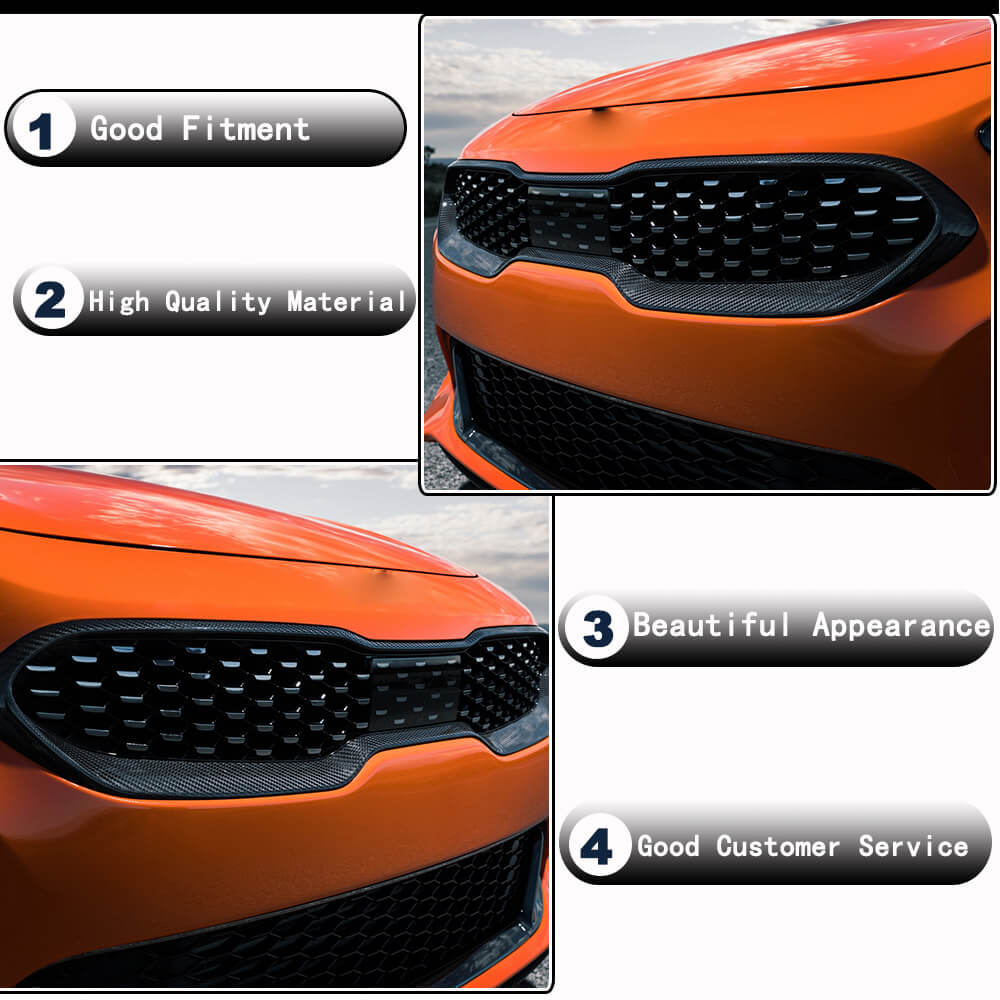 Kia Stinger 2018-2023 Front Grille Dry Carbon Fiber-Ahacarbon