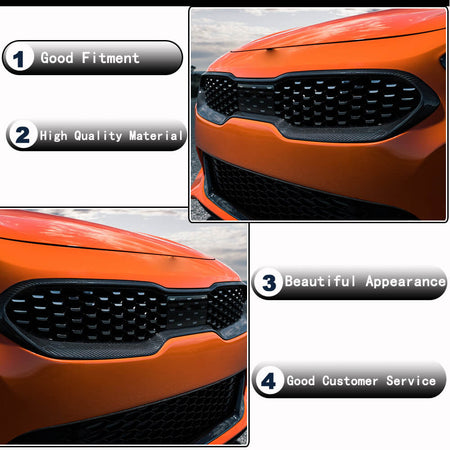 Kia Stinger 2018-2023 Front Grille Dry Carbon Fiber-Ahacarbon