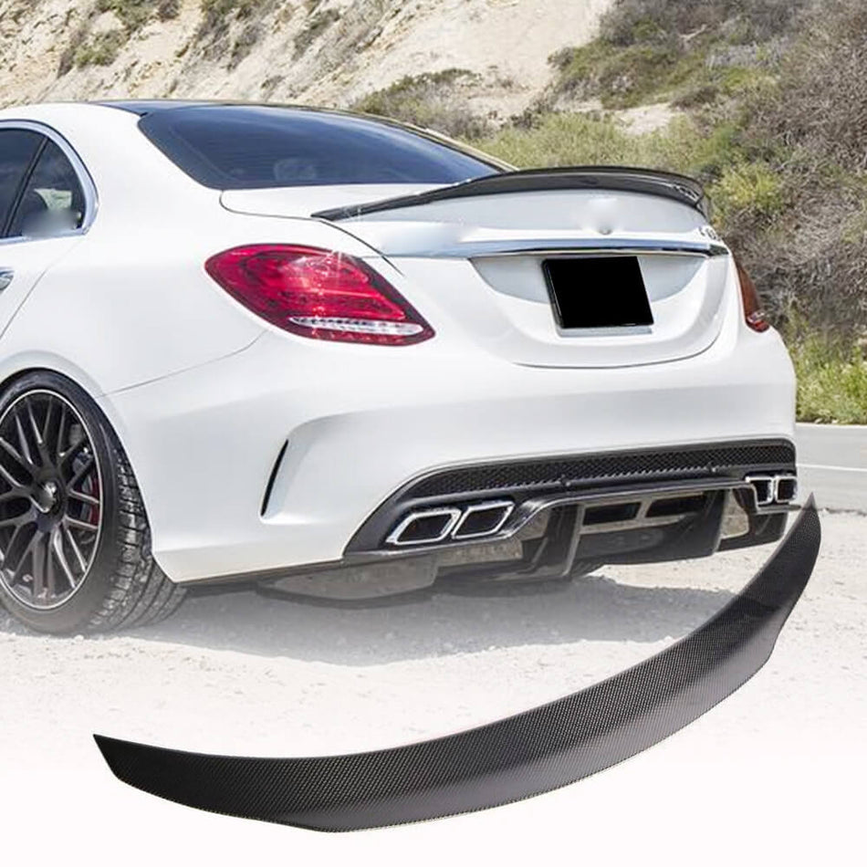 Mercedes Benz C Class W205 2015-2021 Rear Trunk Spoiler Carbon Fiber/FRP-Ahacarbon