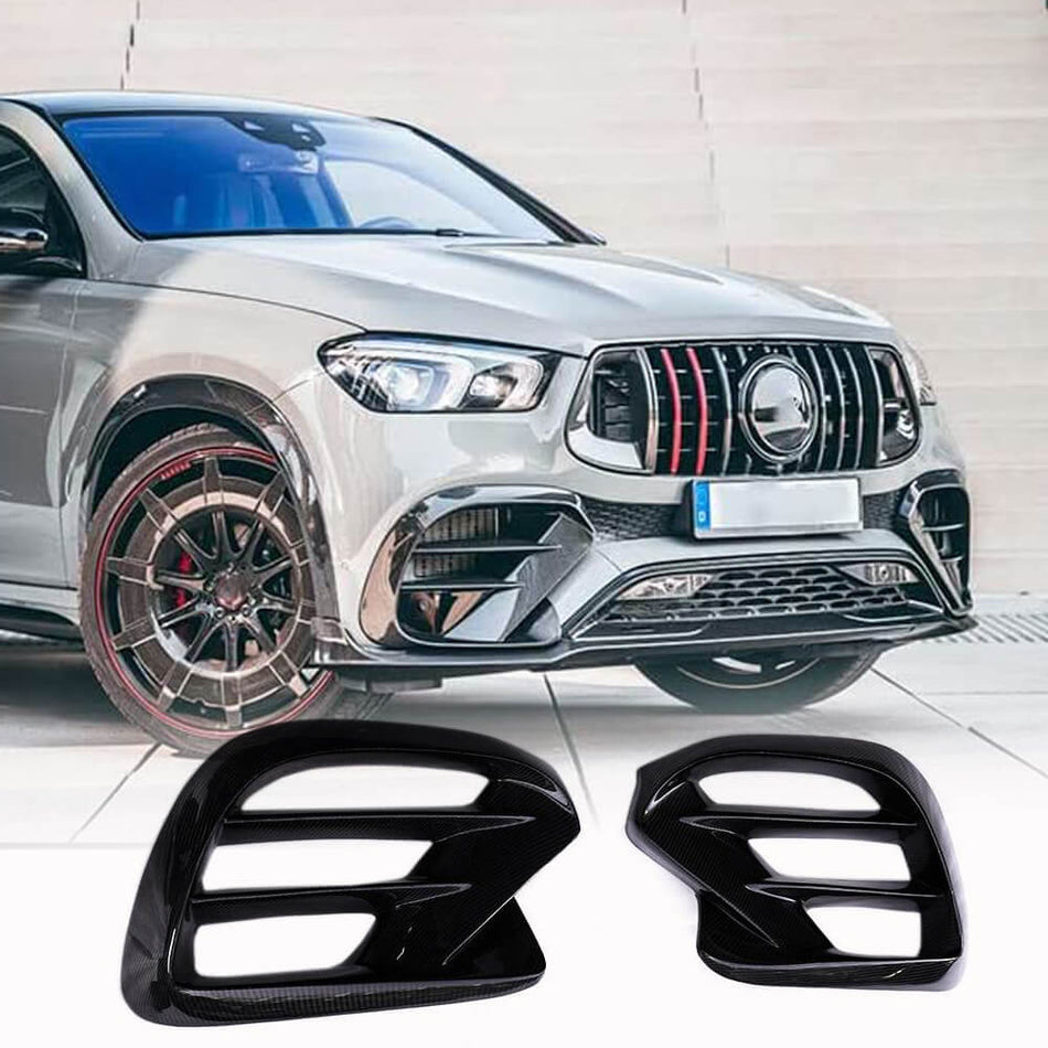 Mercedes Benz GLE Class C167 Coupe 2020UP Fog Lamp Covers Carbon Fiber-Ahacarbon