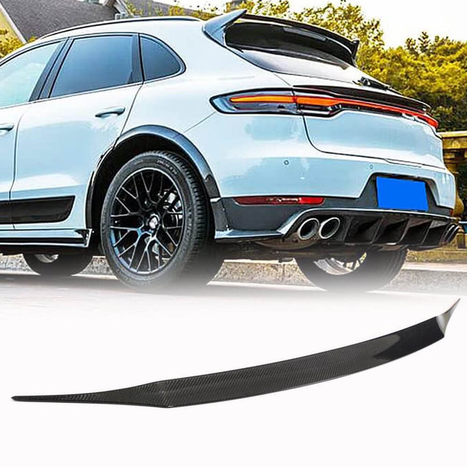 Porsche Macan Sport Utility 2020-2023 Rear Trunk Spoiler Carbon Fiber-Ahacarbon