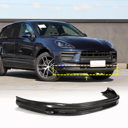 Porsche Macan 2022up Front Bumper Lip Carbon Fiber-Ahacarbon