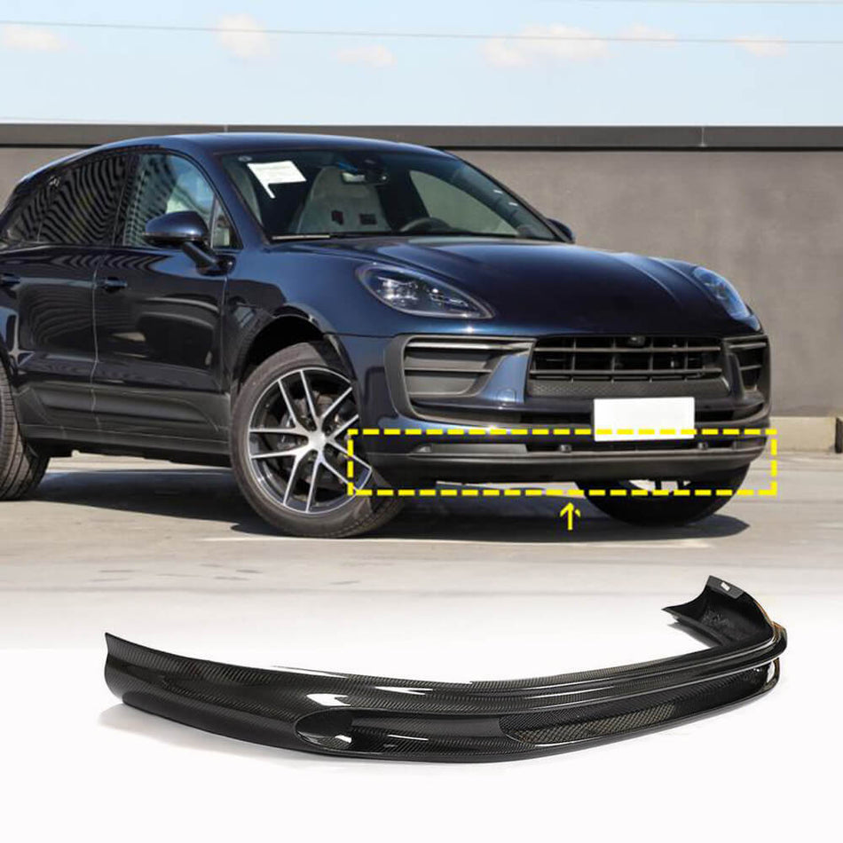 Porsche Macan 2022up Front Bumper Lip Carbon Fiber-Ahacarbon