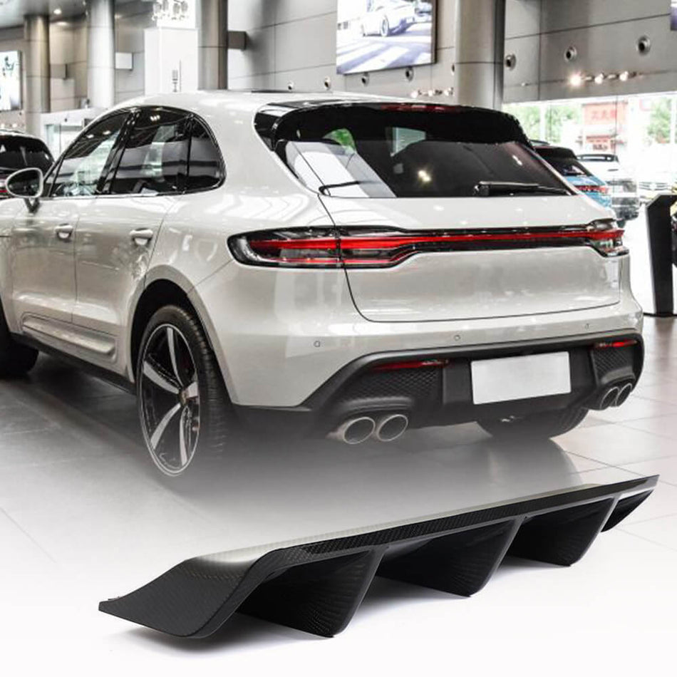 Porsche Macan 2022UP Rear Bumper Diffuser Carbon Fiber-Ahacarbon