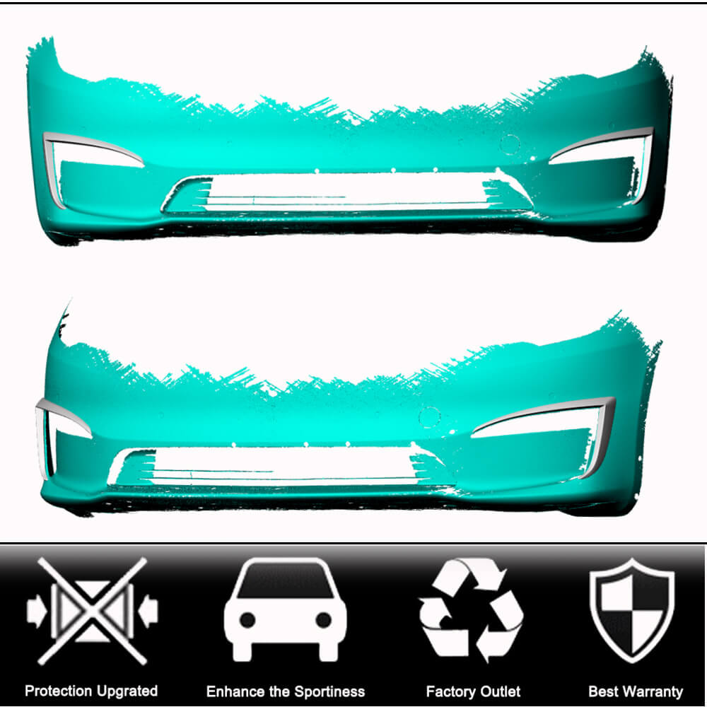 Tesla Model S 2021-2023 Front Bumper Splitters Carbon Fiber-Ahacarbon